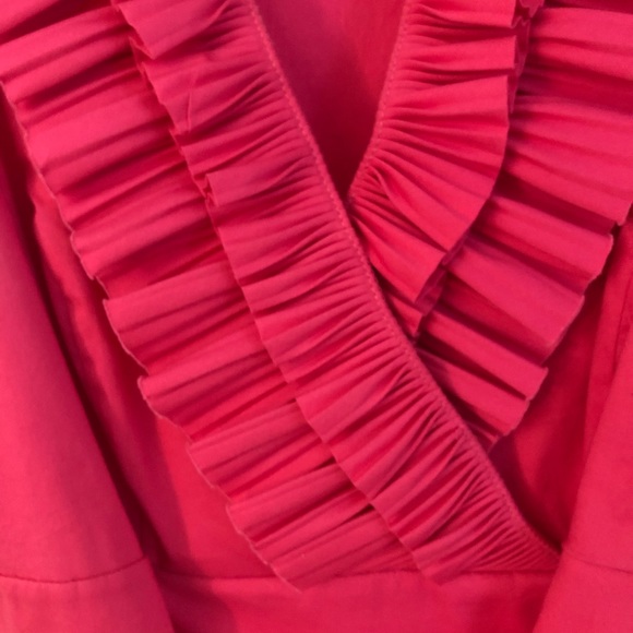 White House Black Market Pink Dress Ruffled Collar - Picture 11 of 12